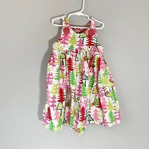 5/$25 Jelly the Pug lightweight knee length christmas holiday ruffle twirl dress